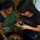 Geetha Sridhar makes a video on her miniature cooking with her daughter Sarada Sridhar, in Mumbai